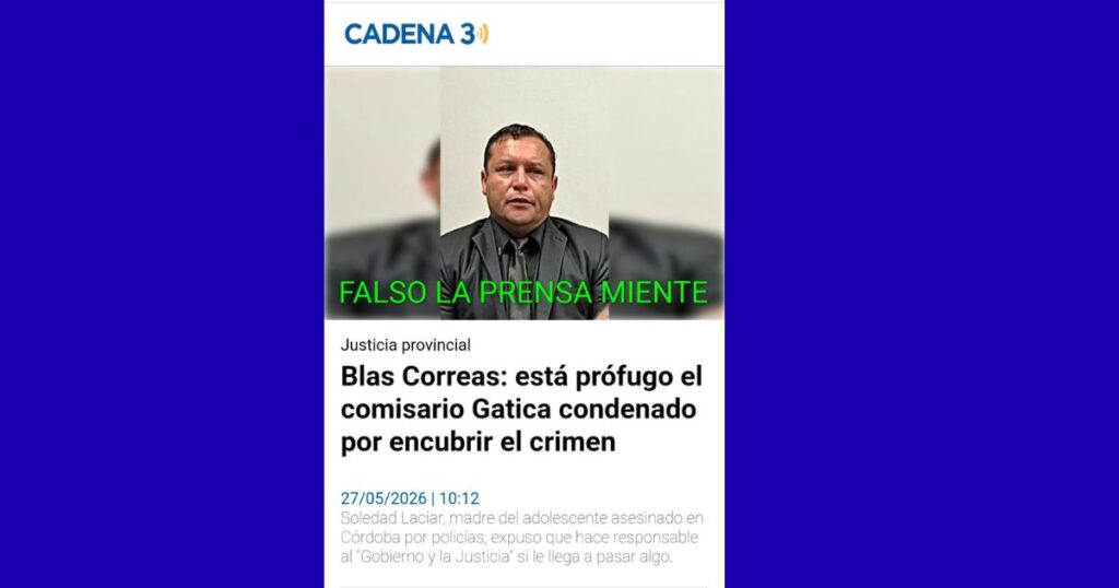 CASO BLAS CORREA: LA PRENSA MIENTE DESCARADAMENTE Y SIN PONERSE COLORADA. portada noticias 2026 05 27t135932.458